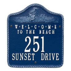 Personalized Welcome To The Beach Plaque, Blue / White