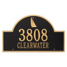 Personalized Sailboat Arch Plaque, Black / Gold