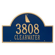 Personalized Sailboat Arch Plaque, Blue / Gold