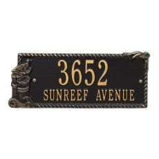 Personalized Seagull Rectangle Plaque, Black / Gold
