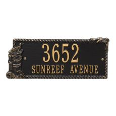 Personalized Seagull Rectangle Plaque, Black / Gold
