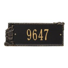 Personalized Seagull Rectangle Plaque, Black / Gold