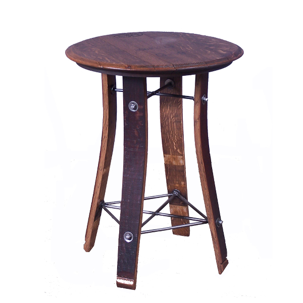 Barrel Top Side Table, 28 Inches