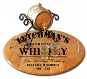 'Whiskey Design' Personalized Barrel Head Serving Tray