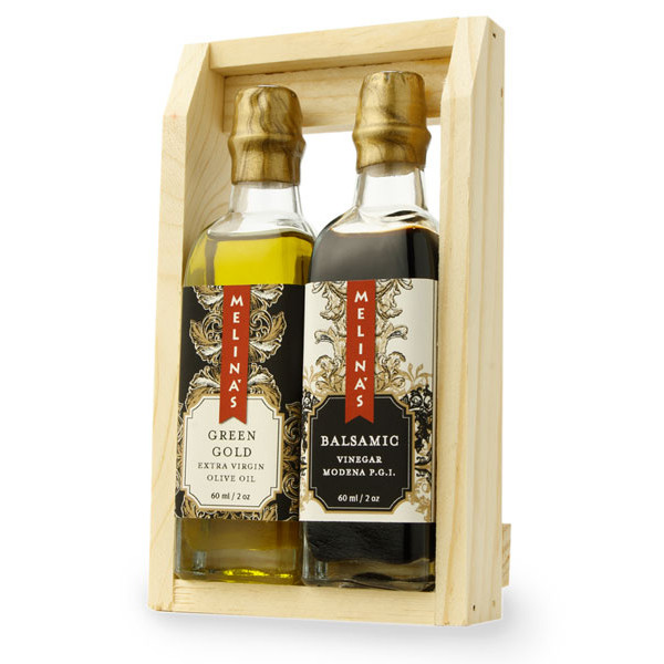 Mediterranean Olive Oil & Vinegar Wooden Gift Box Set (60ml)