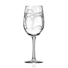 Palm Tree White Wine Glasses 12 oz Set of 4