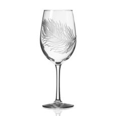 Peacock White Wine Glasses 12 oz Set of 4