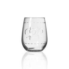 Fleur De Lis Stemless Glasses 17 oz Set of 4
