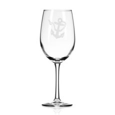 Rope and Anchor White Wine Glasses 12 oz Set of 4