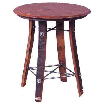 Barrel Top Side Table, 24 Inches