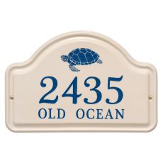 Personalized Turtle Ceramic Arch Plaque, Bristol Plaque With Dark Blue Etching