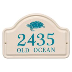 Personalized Turtle Ceramic Arch Plaque, Bristol Plaque With Sea Blue Etching