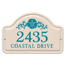 Personalized Sand Dollar Arch Plaque, Bristol Plaque With Sea Blue Etching