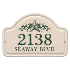 Personalized Star Fish Ceramic Arch Plaque, Bristol Plaque With Green Etching