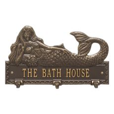 Personalized Mermaid Hook Plaque, Bronze / Gold