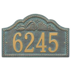 Personalized Rope Shell Arch Plaque Wall, Bronze Verdigris