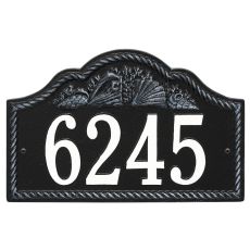Personalized Rope Shell Arch Plaque Wall, Black / White
