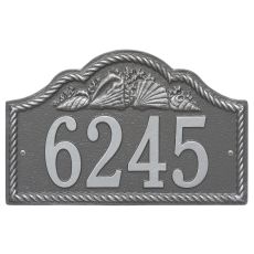 Personalized Rope Shell Arch Plaque Wall, Pewter Silver