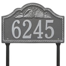 Personalized Rope Shell Arch Plaque Lawn, Pewter Silver