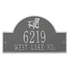 Personalized Adirondack Arch Plaque, Pewter Silver