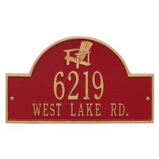 Personalized Adirondack Arch Plaque, Red / Gold