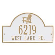 Personalized Adirondack Arch Plaque, White / Gold