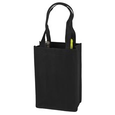 2 Bottle Non Woven Tote In Black