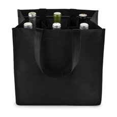 6 Bottle Non Woven Tote In Black