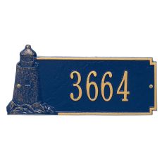 Personalized Lighthouse Rectangle Plaque, Blue / Gold