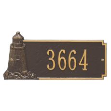 Personalized Lighthouse Rectangle Plaque, Bronze / Gold