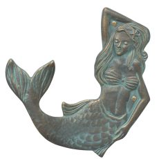 Mermaid Towel Hook (Left), Bronze Verdigris