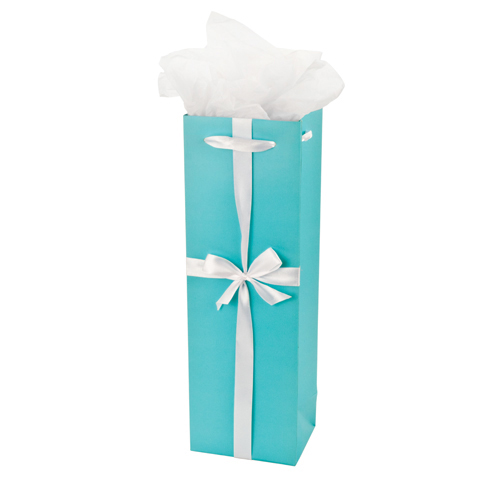 Audrey Turquoise Wine Gift Bag