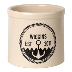 Personalized Anchor Established Crock, Bristol Crock With Black Etching