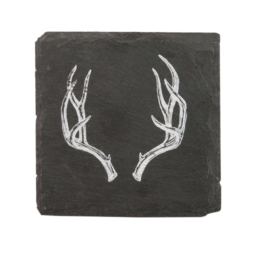 Rustic Holiday Antler Slate Coasters by Twine