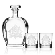 WOOF! American Bulldog Decanter OTR set of 3 in Gift Box