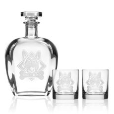 WOOF! German Shepard Decanter OTR set of 3 in Gift Box