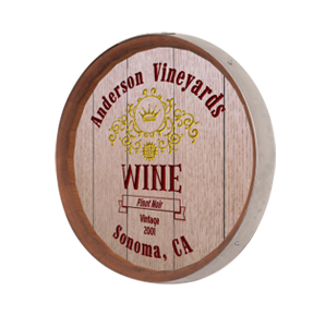 Personalized Wine Label Barrel Sign