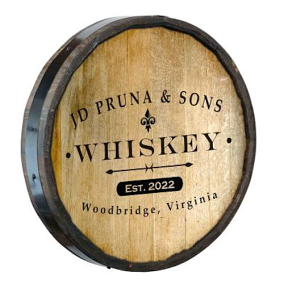 Personalized Classic Label Quarter Barrel Sign
