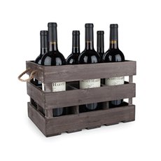 Rustic Farmhouse Wooden 6 Bottle Crate by Twine