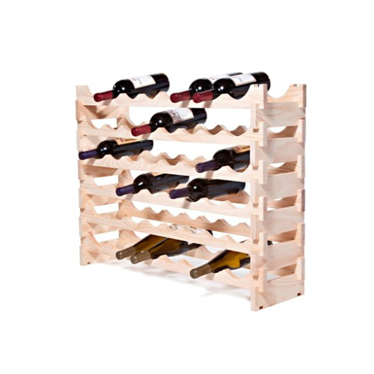 48 Bottle Stackable Wooden Wine Rack - Natural