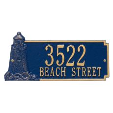 Personalized Lighthouse Rectangle Plaque, Blue / Gold