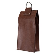 Admiral: Faux Leather Double Bottle Brown Wine Tote (VISKI)