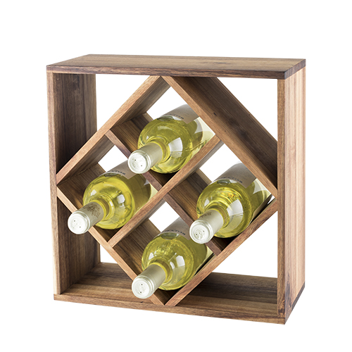 Rustic Farmhouse: Acacia Wood Lattice Wine Rack by Twine