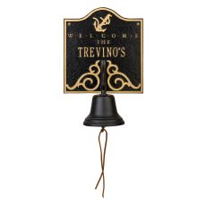 Personalized Anchor Bell Welcome Plaque, Black / Gold