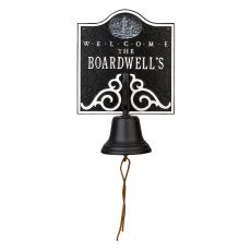 Personalized Lighthouse Bell Welcome Plaque, Blue / White