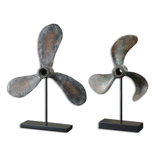 Uttermost Propellers Rust Sculptures, S/2