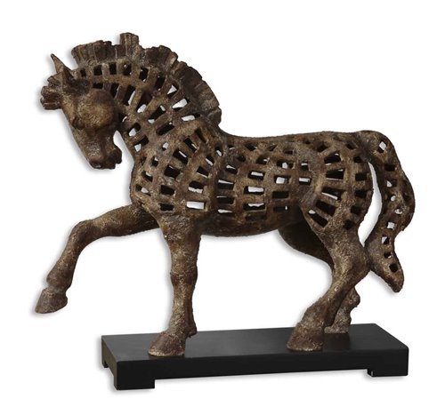 Uttermost Prancing Horse Antique Sculpture