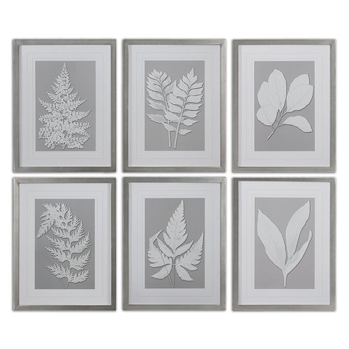 Uttermost Moonlight Ferns Framed Art, S/6