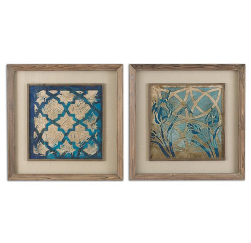 Uttermost Stained Glass Indigo Art Set/2