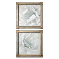 Uttermost Winter Blooms Floral Art S/2
